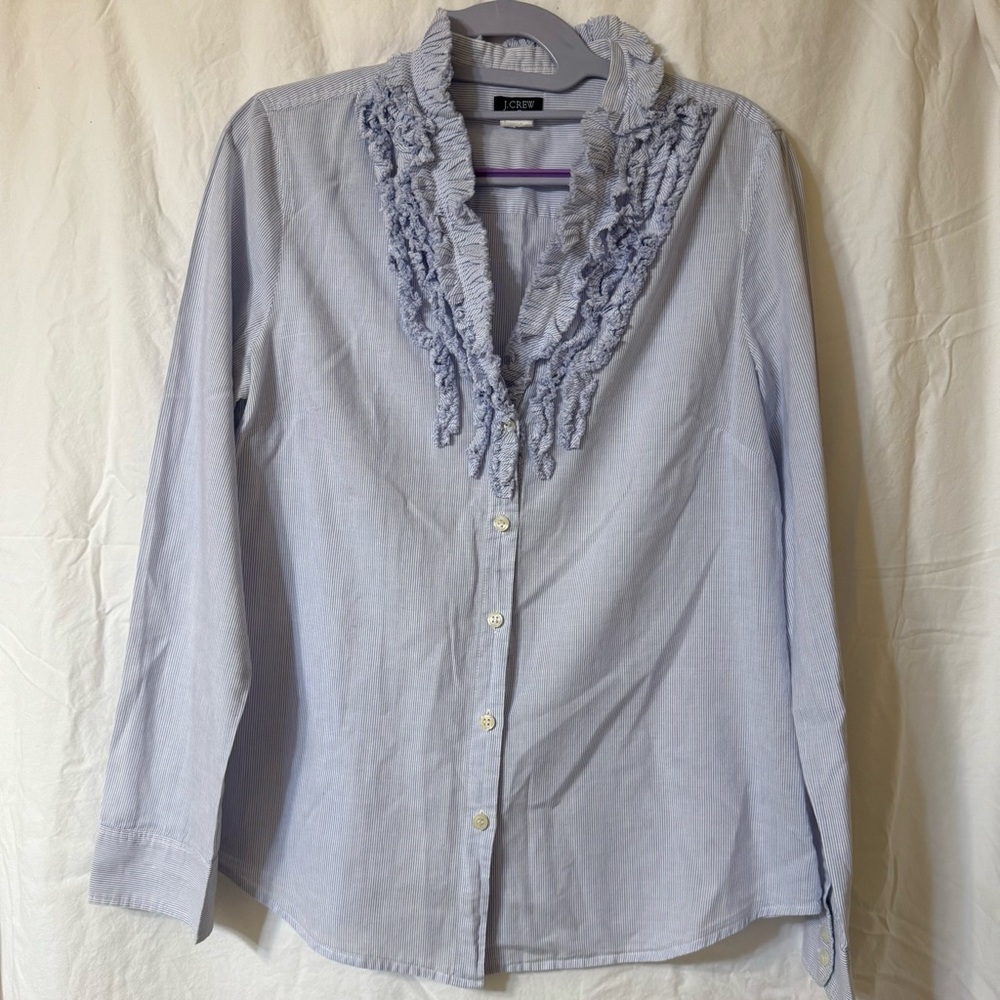 J.Crew Light Blue Ruffle Blouse